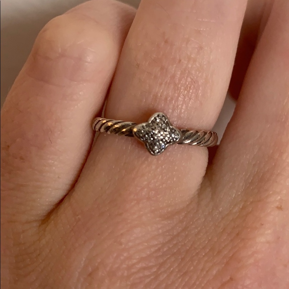 David Yurman Quatrefoil Ring with Diamonds